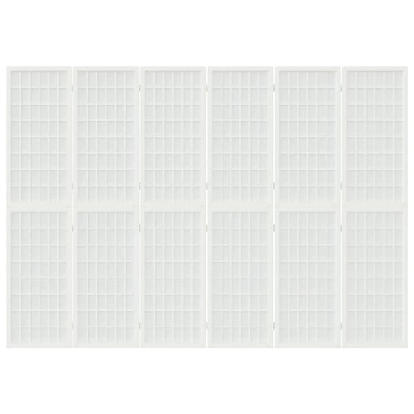 Rumdelere - Living 6-panels rumdeler 240x170 cm foldbar japansk stil hvid