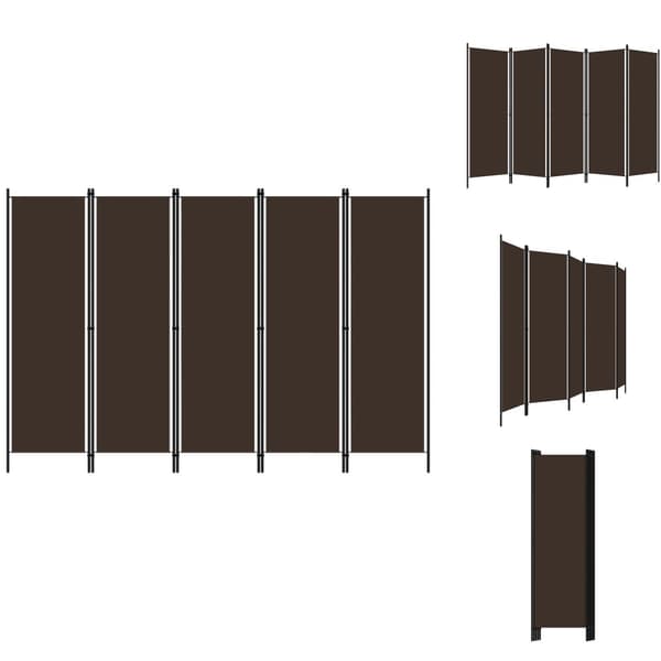 Rumdelere - Living 5-panels rumdeler 250 x 180 cm brun