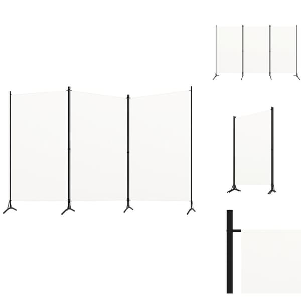 Rumdelere - Living 3-panels rumdeler 260x180 cm stof hvid
