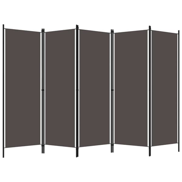 Rumdelere - Living 5-panels rumdeler 250 x 180 cm antracitgrå