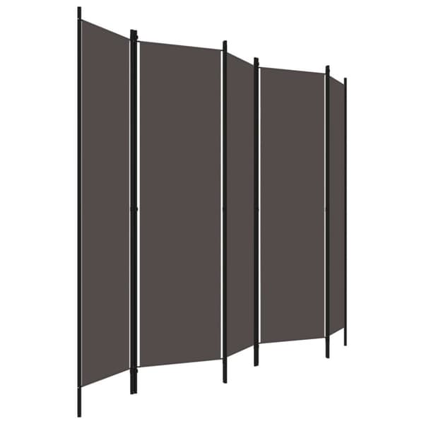 Rumdelere - Living 5-panels rumdeler 250 x 180 cm antracitgrå