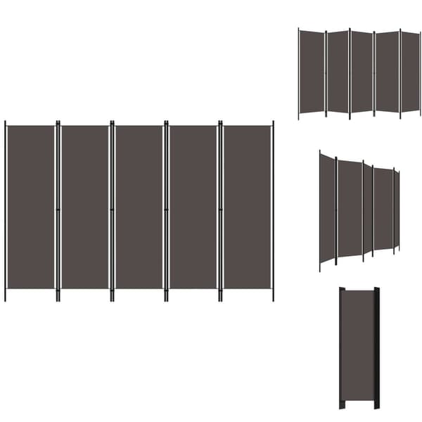 Rumdelere - Living 5-panels rumdeler 250 x 180 cm antracitgrå