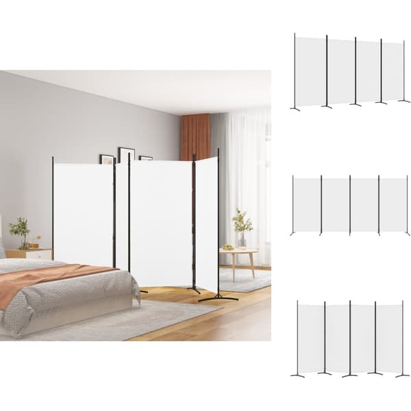 Rumdelere - Living 4-panels rumdeler 346x180 cm stof hvid