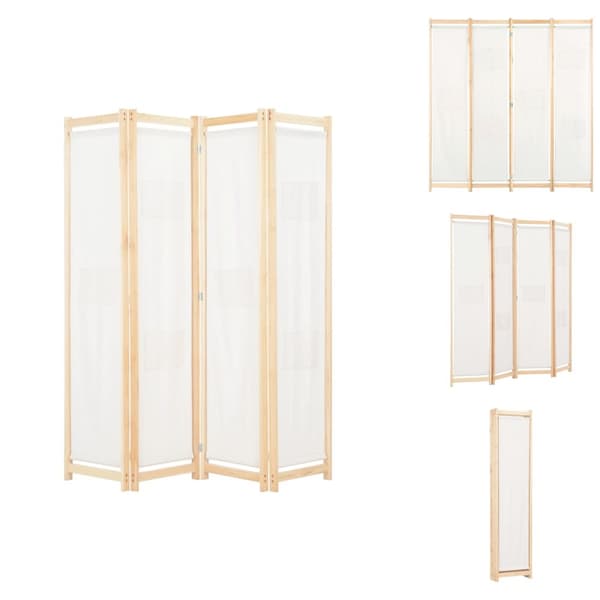 Rumsavdelare - Living Rumsavdelare 4 paneler 160x170x4 cm gräddvit tyg