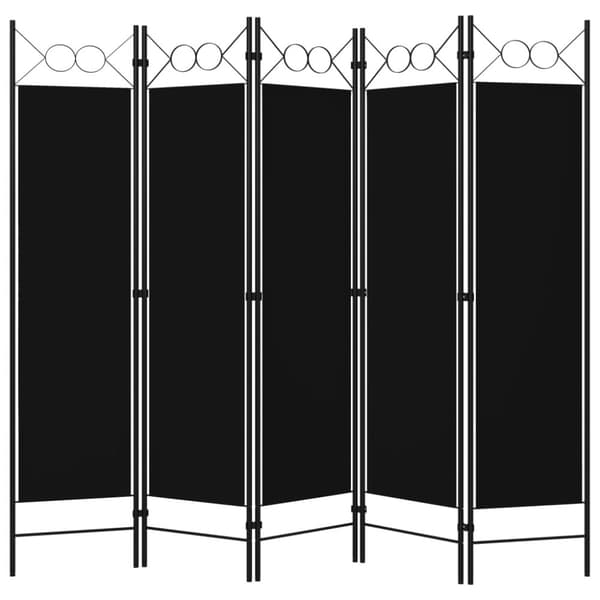Rumdelere - Living 5-panels rumdeler 200x180 cm sort
