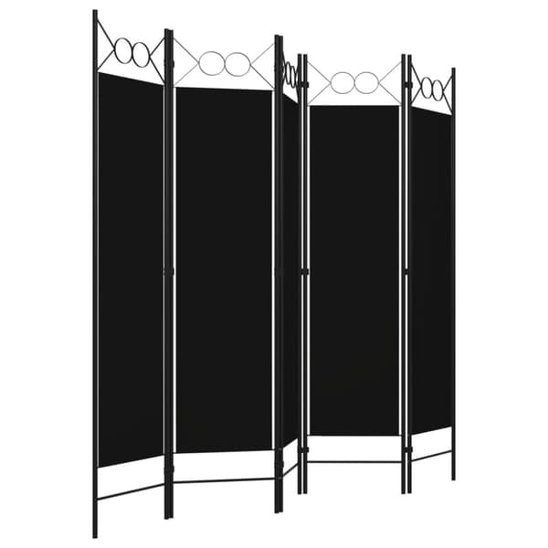 Rumdelere - Living 5-panels rumdeler 200x180 cm sort