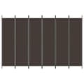 Miniatyrbillede 4 af 9: Rumdelere - Living 6-panels rumdeler 300x200 cm stof brun