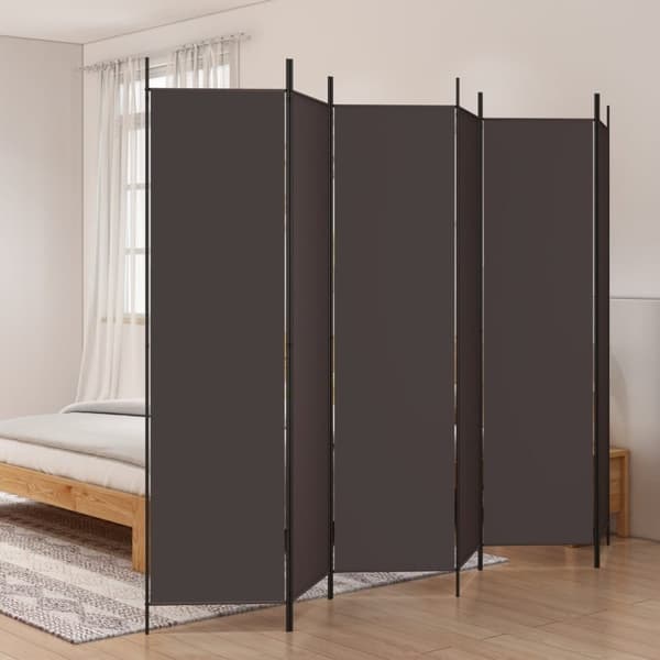 Rumdelere - Living 6-panels rumdeler 300x200 cm stof brun
