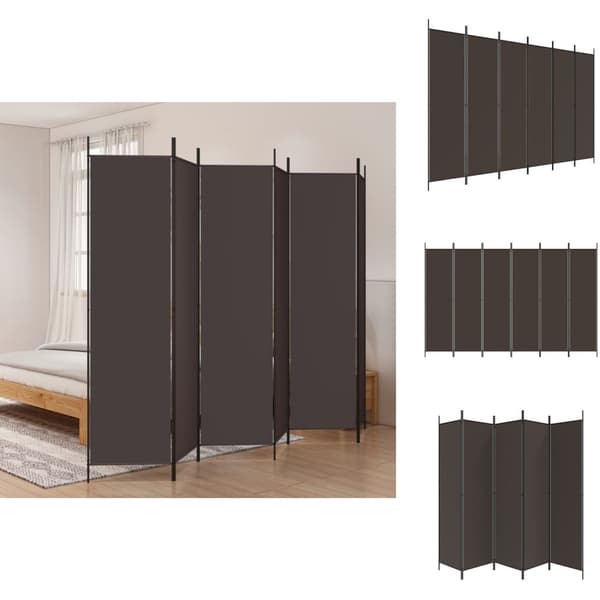 Rumdelere - Living 6-panels rumdeler 300x200 cm stof brun