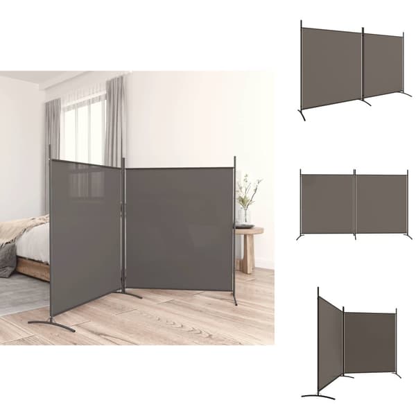 Rumdelere - Living 2-panels rumdeler 348x180 cm stof antracitgrå
