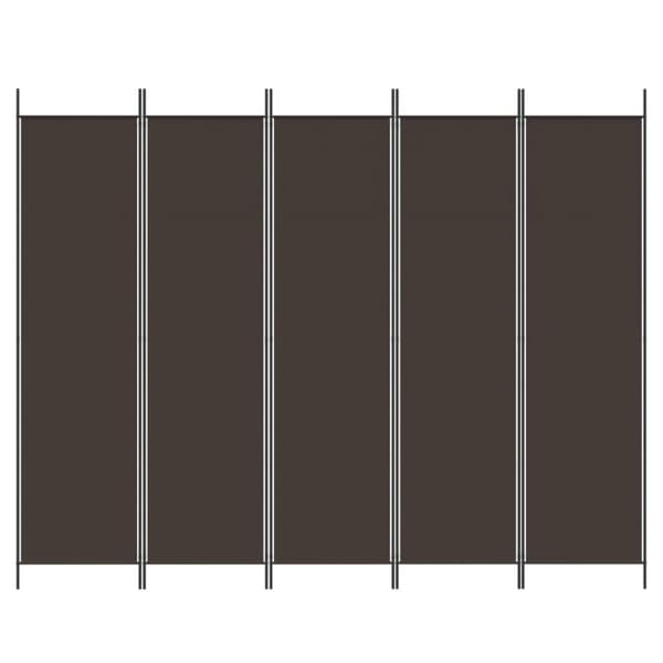Rumdelere - Living 5-panels rumdeler 250x200 cm stof brun