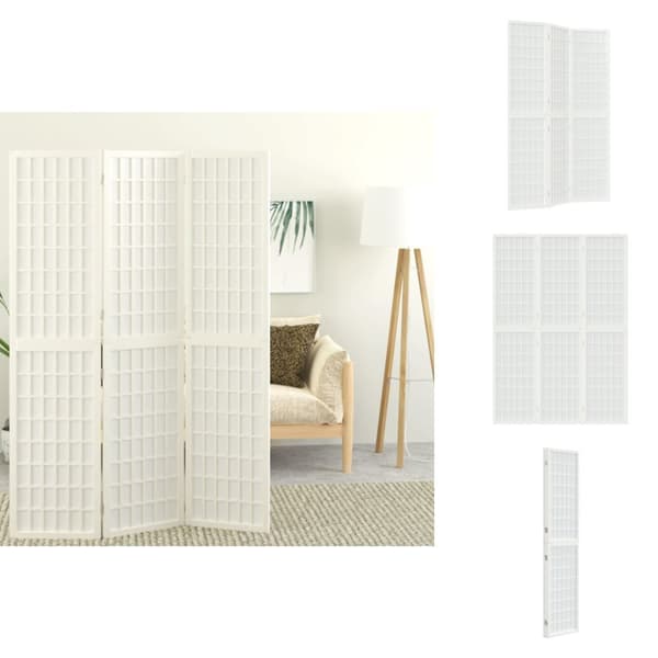 Rumdelere - Living 3-panels rumdeler 120x170 cm foldbar japansk stil hvid