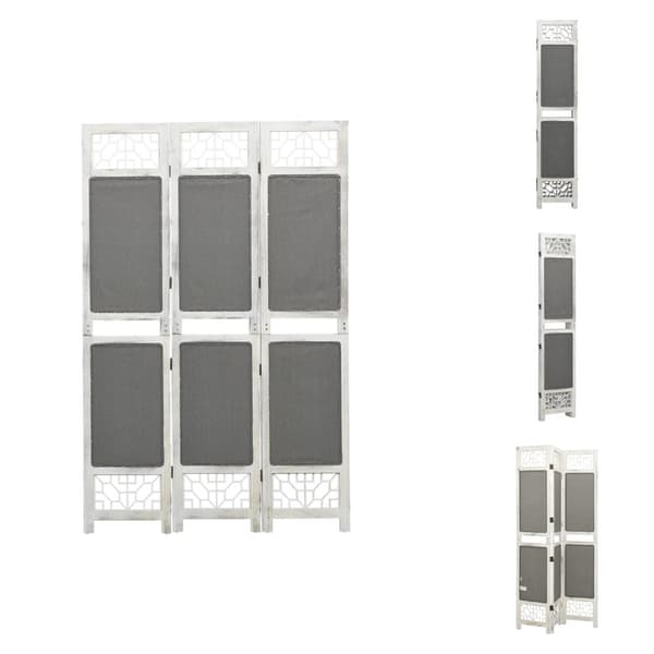 Rumdelere - Living 3-panels rumdeler 105x165 cm stof grå