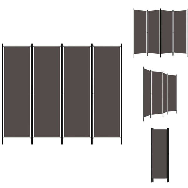 Rumdelere - Living 4-panels rumdeler 200 x 180 cm antracitgrå