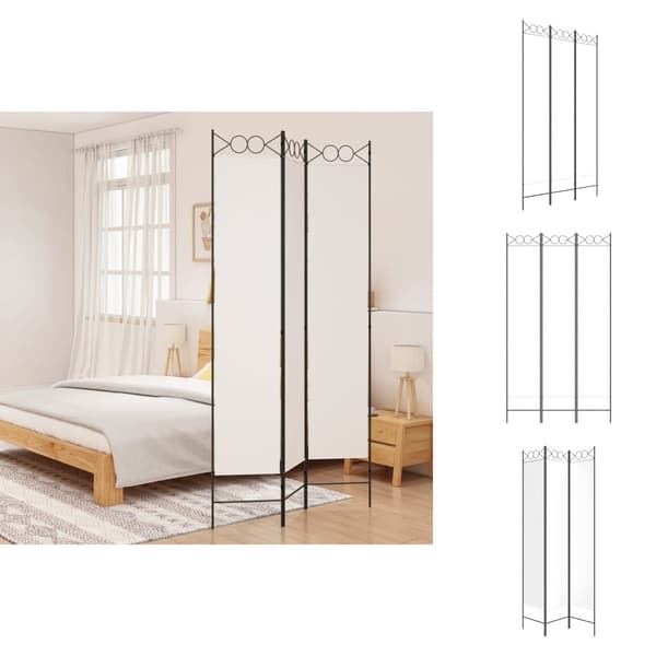 Rumdelere - Living 3-panels rumdeler 120x220 cm stof hvid