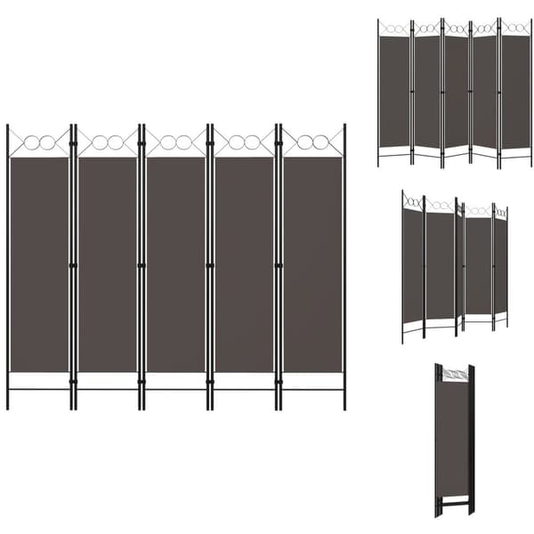 Rumdelere - Living 5-panels rumdeler 200x180 cm antracitgrå