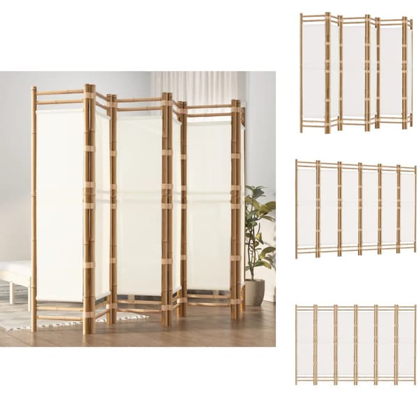 Tilanjakajat - Living Kokoontaitettava tilanjakaja 6 paneelia 240 cm bambu ja kangas
