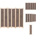 Miniatyrbillede 1 af 9: Rumdelere - Living 6-panels rumdeler 240 x 170 x 4 cm stof brun