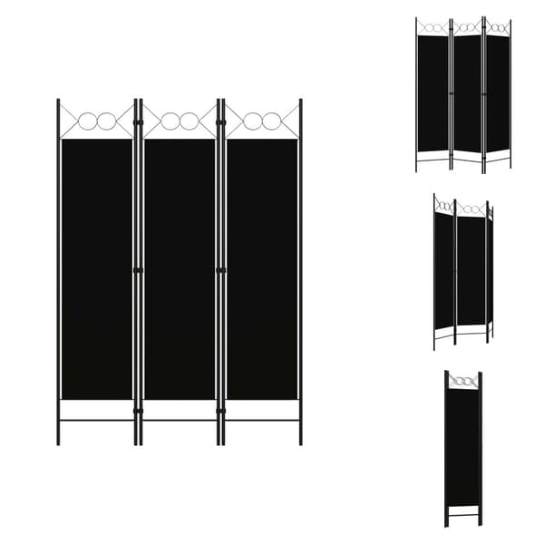 Rumdelere - Living 3-panels rumdeler 120x180 cm sort