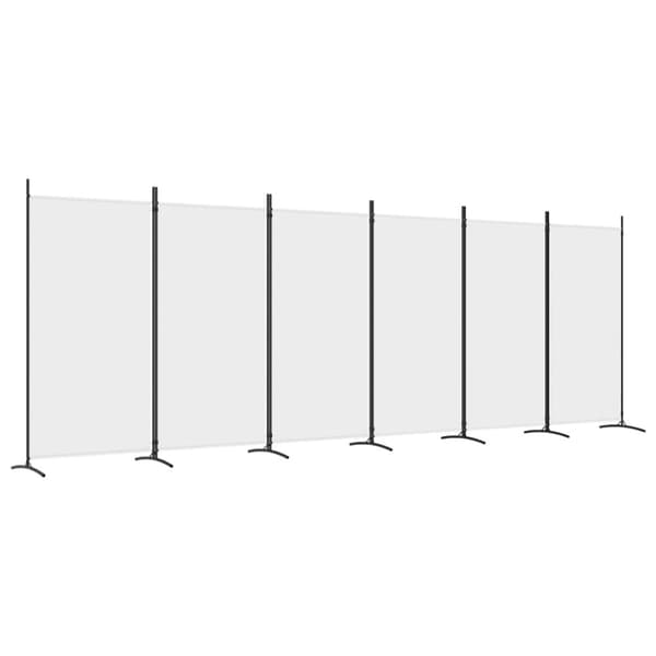 Rumdelere - Living 6-panels rumdeler 520x180 cm stof hvid