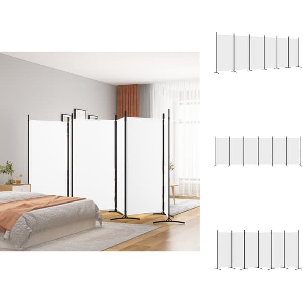 Rumdelere - Living 6-panels rumdeler 520x180 cm stof hvid
