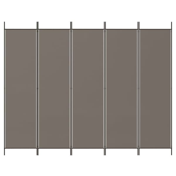 Rumdelere - Living 5-panels rumdeler 250x200 cm stof antracitgrå