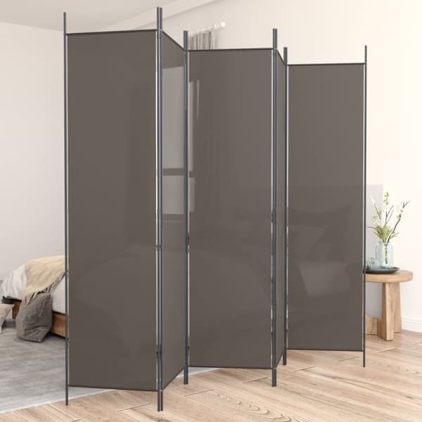 Rumdelere - Living 5-panels rumdeler 250x200 cm stof antracitgrå