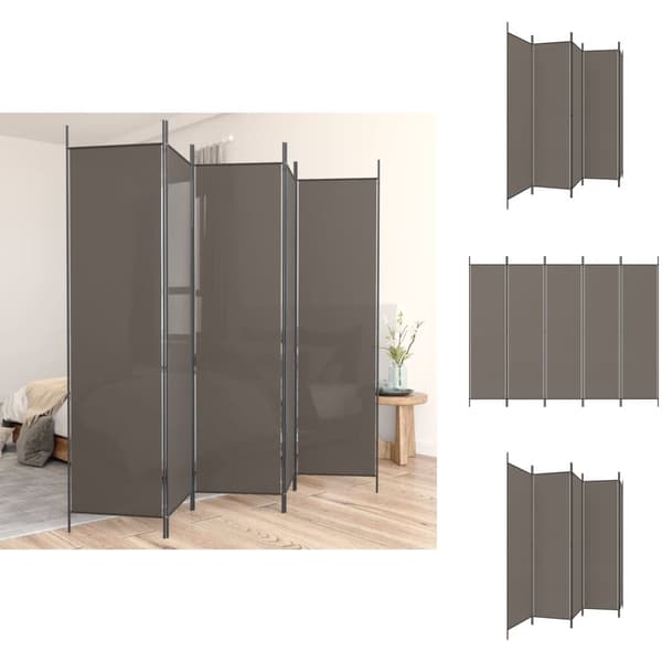Rumdelere - Living 5-panels rumdeler 250x200 cm stof antracitgrå