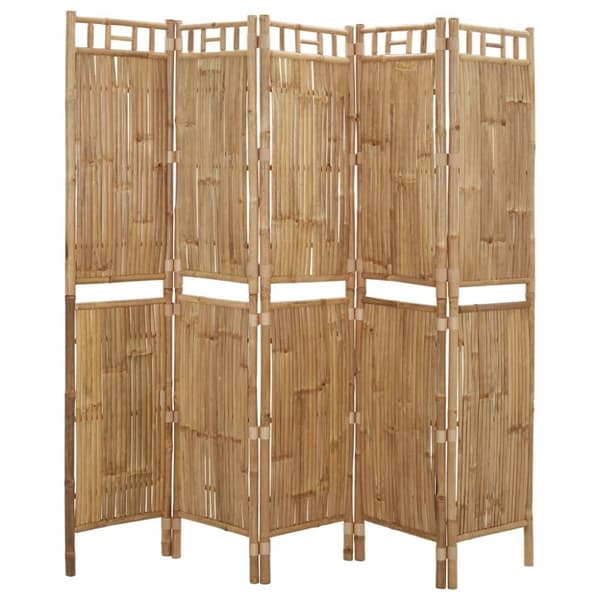 Rumdelere - Living 5-panels rumdeler 200x180 cm bambus