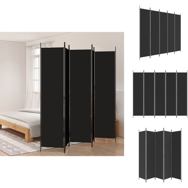 Rumsavdelare - Living Rumsavdelare 5 paneler svart 250x220 cm tyg