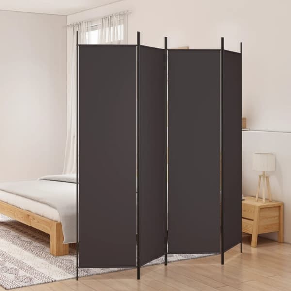 Rumdelere - Living 4-panels rumdeler 200x200 cm stof brun