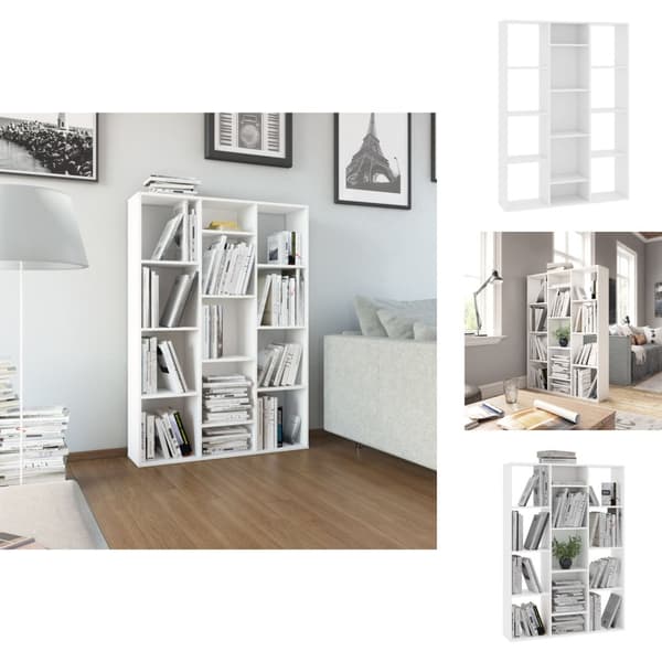 Rumdelere - Living rumdeler/bogreol 100x24x140 cm konstrueret træ hvid