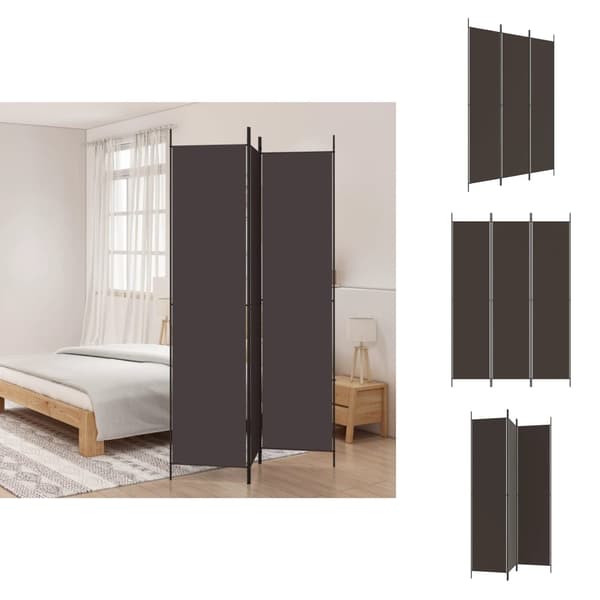 Rumdelere - Living 3-panels rumdeler 150x220 cm stof brun