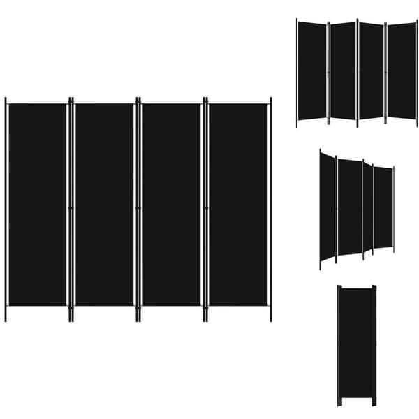 Rumdelere - Living 4-panels rumdeler 200 x 180 cm sort