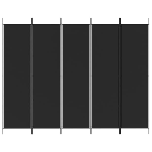 Rumdelere - Living 5-panels rumdeler 250x200 cm stof sort