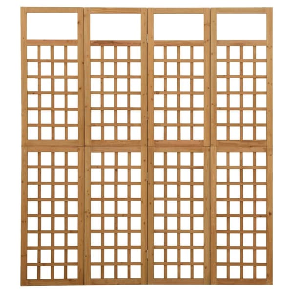 Rumdelere - Living 4-panels rumdeler/espalier 161x180 cm massivt grantræ