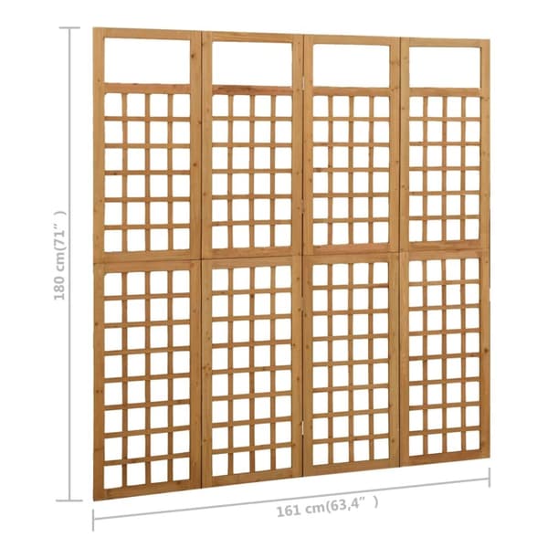 Rumdelere - Living 4-panels rumdeler/espalier 161x180 cm massivt grantræ