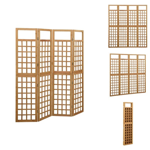Rumdelere - Living 4-panels rumdeler/espalier 161x180 cm massivt grantræ