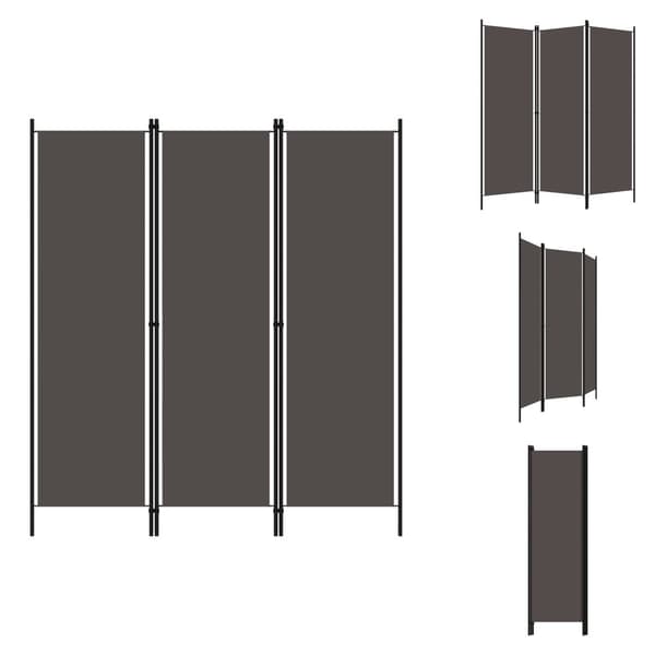 Rumdelere - Living 3-panels rumdeler 150 x 180 cm antracitgrå