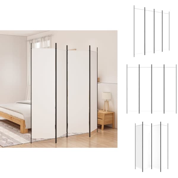 Rumdelere - Living 4-panels rumdeler 200x200 cm stof hvid