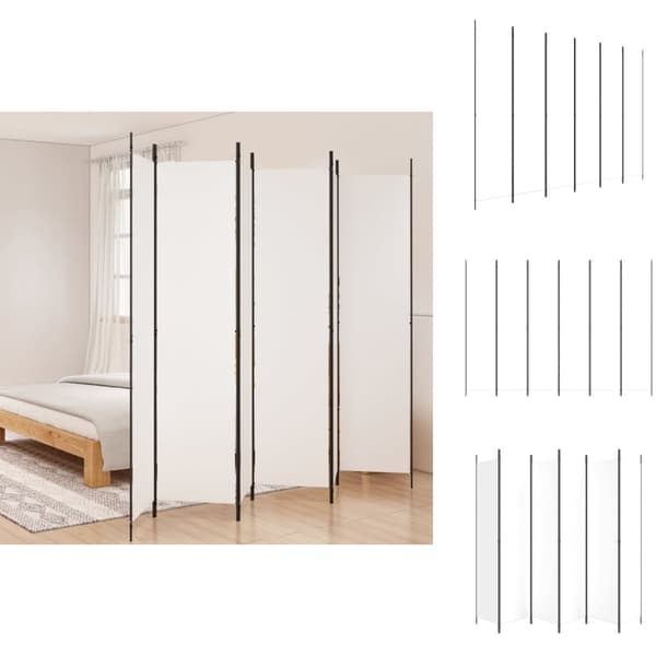 Rumdelere - Living 6-panels rumdeler 300x220 cm stof hvid
