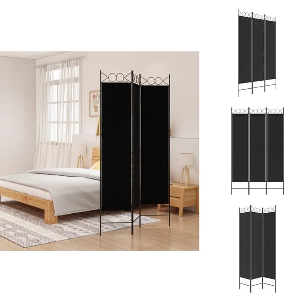 Rumsavdelare - Living Rumsavdelare 3 paneler 120x200 cm svart tyg