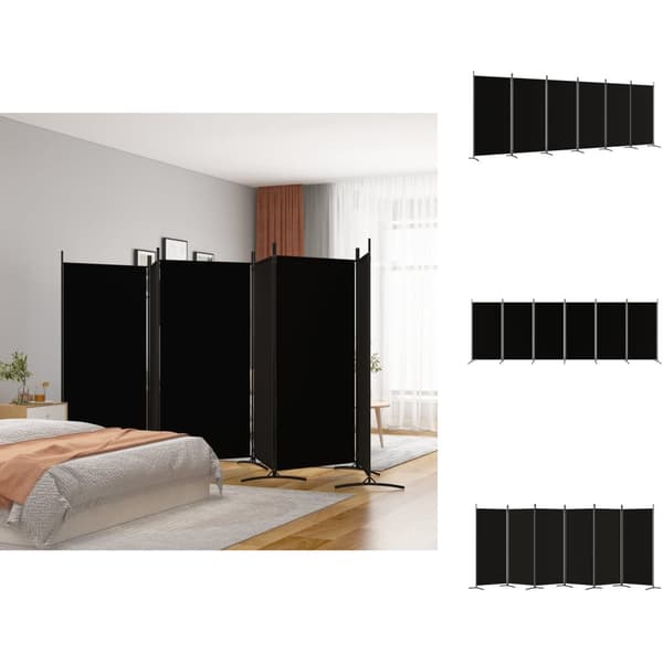 Rumdelere - Living 6-panels rumdeler 520x180 cm stof sort