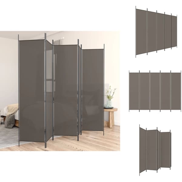 Rumdelere - Living 5-panels rumdeler 250x220 cm stof antracitgrå