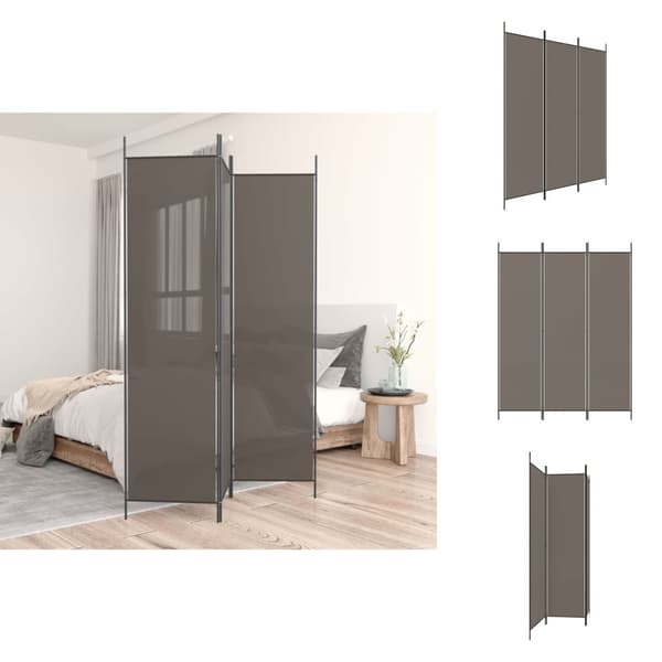 Rumdelere - Living 3-panels rumdeler 150x220 cm stof antracitgrå