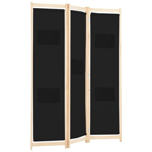 Rumdelere - Living 3-panels rumdeler 120 x 170 x 4 cm stof sort