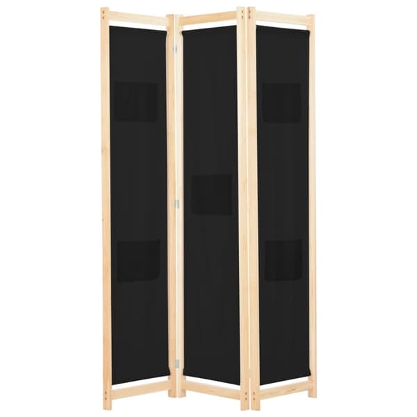 Rumdelere - Living 3-panels rumdeler 120 x 170 x 4 cm stof sort