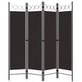 Miniatyrbillede 3 af 7: Rumdelere - Living 4-panels rumdeler 160x180 cm brun