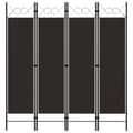 Miniatyrbillede 2 af 7: Rumdelere - Living 4-panels rumdeler 160x180 cm brun