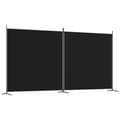 Miniatyrbillede 3 af 9: 2-panels rumdeler 348x180 cm stof sort - Rumdeler - Rumdelere - Home & Living
